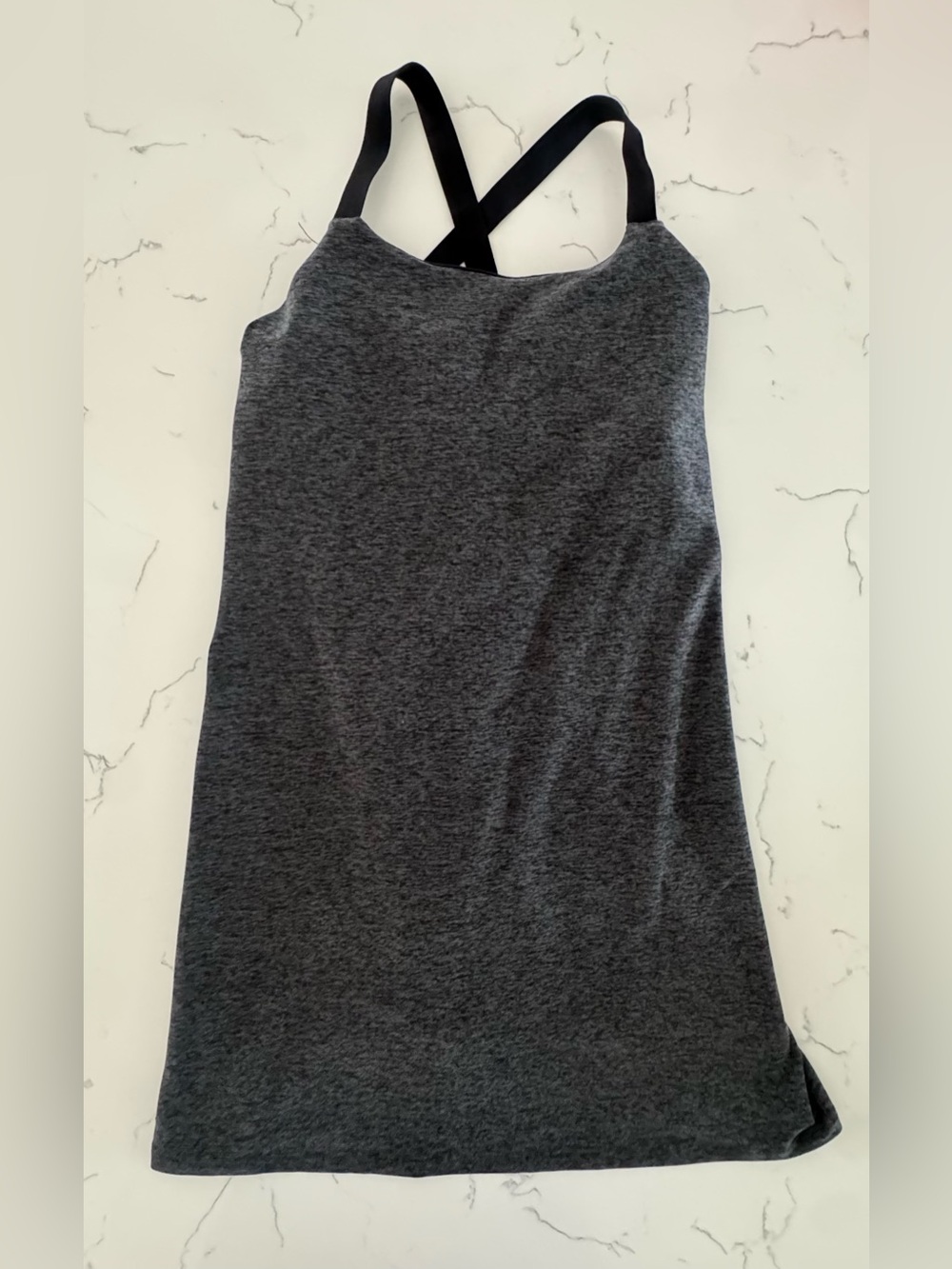 Beyond Yoga Move It Dress XS Gray Black Athletic Dress Built In Shorts Shelf Bra